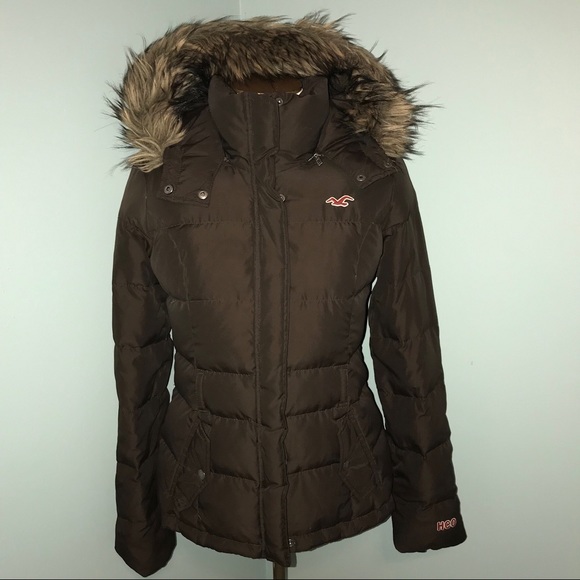 Hollister Jackets & Blazers - Hollister Down Fur Hooded Puffer Coat M